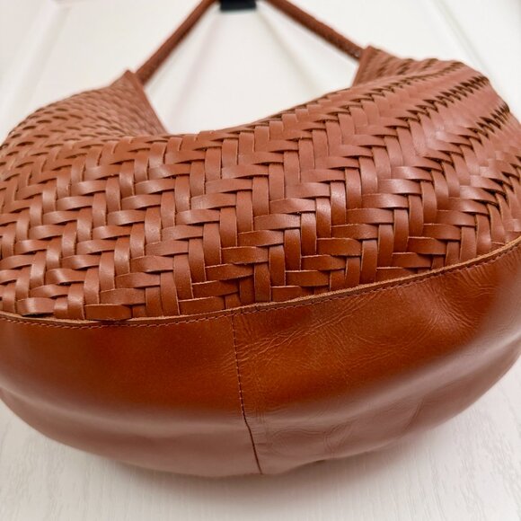 Bembien Bobbie Woven Leather Bag Sienna Cognac Brown - Picture 15 of 16